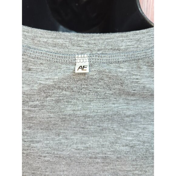 American Eagle Flex Long Sleeve Shirt Small Gray & White - Picture 6 of 7